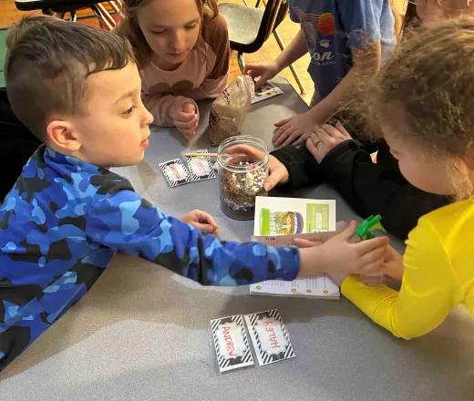 Kids Building Terrarium
